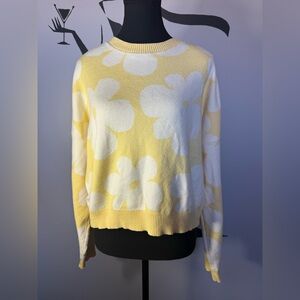 Dreamers Yellow and White Floral Sweater